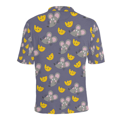 Rat With Cheese Pattern Print Design 01 Men Polo Shirt