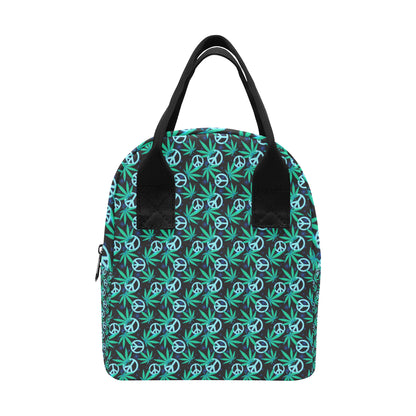 Peace Sign Themed Design Print Insulated Lunch Bag