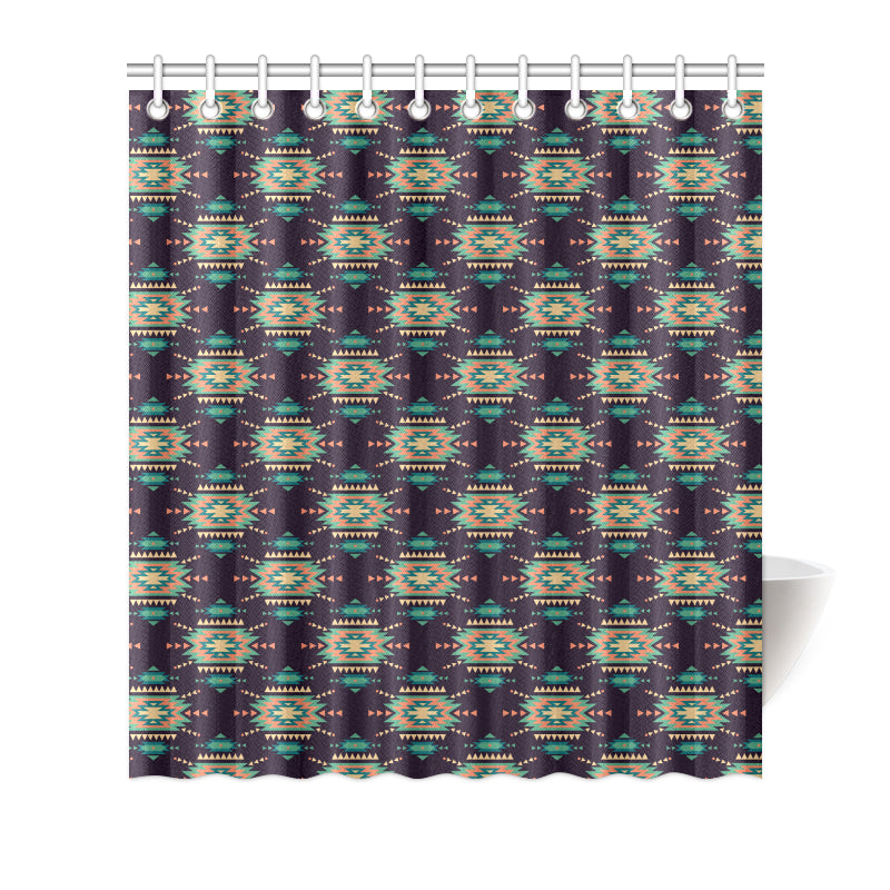 Navajo Geometric Style Print Pattern Shower Curtain