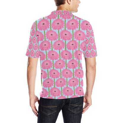 Gerberas Pattern Print Design GB01 Men Polo Shirt