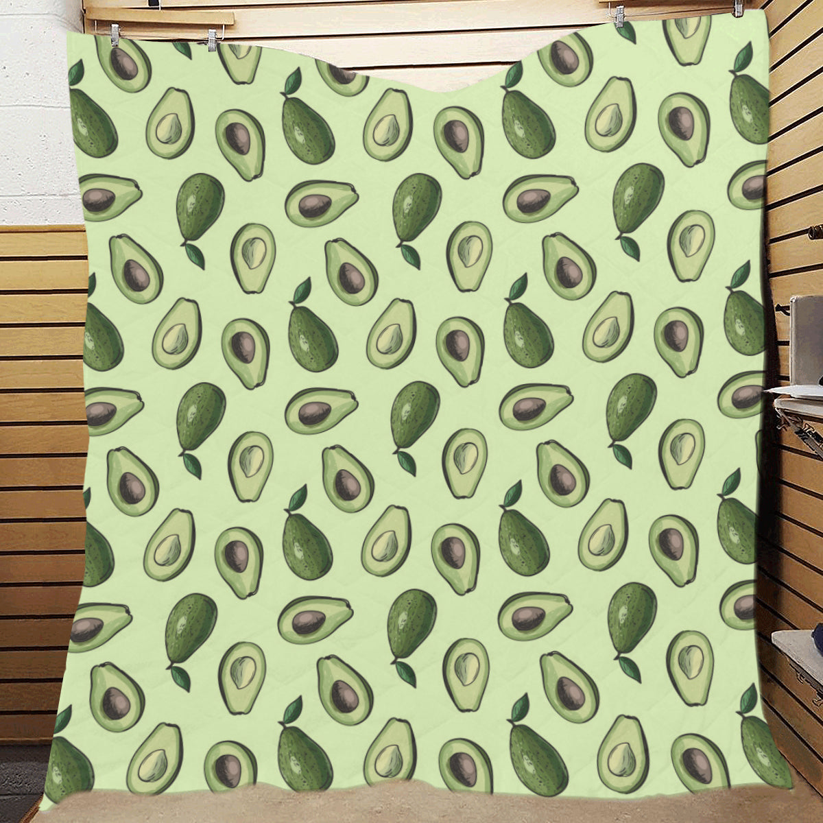 Avocado Pattern Print Design 02 Premium Quilt