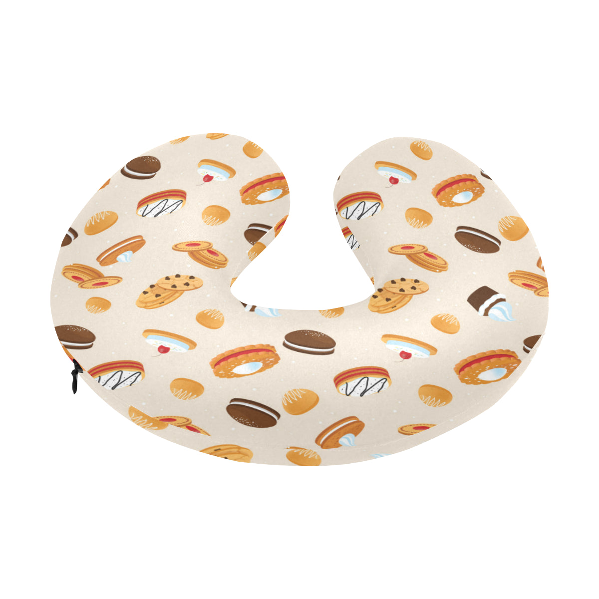 Biscuit Pattern Print Design 01 U-Shaped Travel Neck Pillow