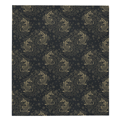 KOI Fish Pattern Print Design 02 Premium Quilt
