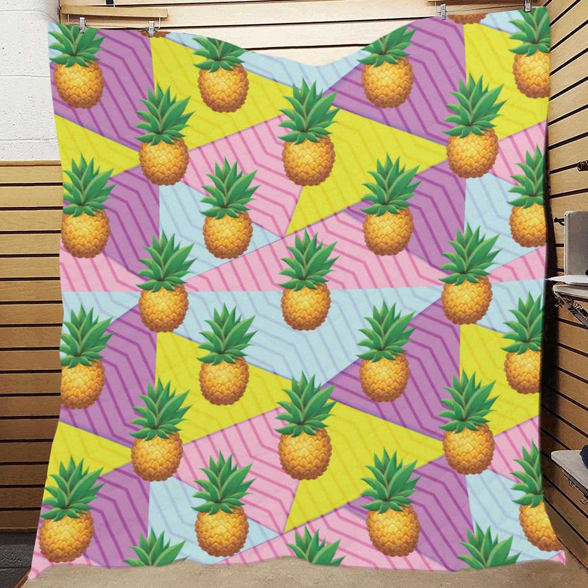 Pineapple Pattern Print Design PP05 Premium Quilt