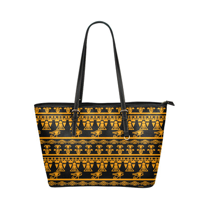 Eye of Horus Tribal Egypt Pattern Leather Tote Bag
