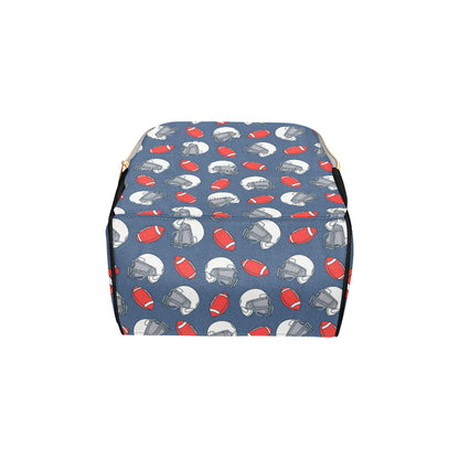 American Football Helmet Design Pattern Diaper Bag Backpack