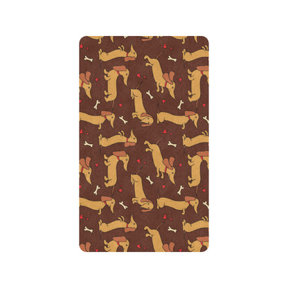 Dachshund Happy Print Pattern Rubber Doormat