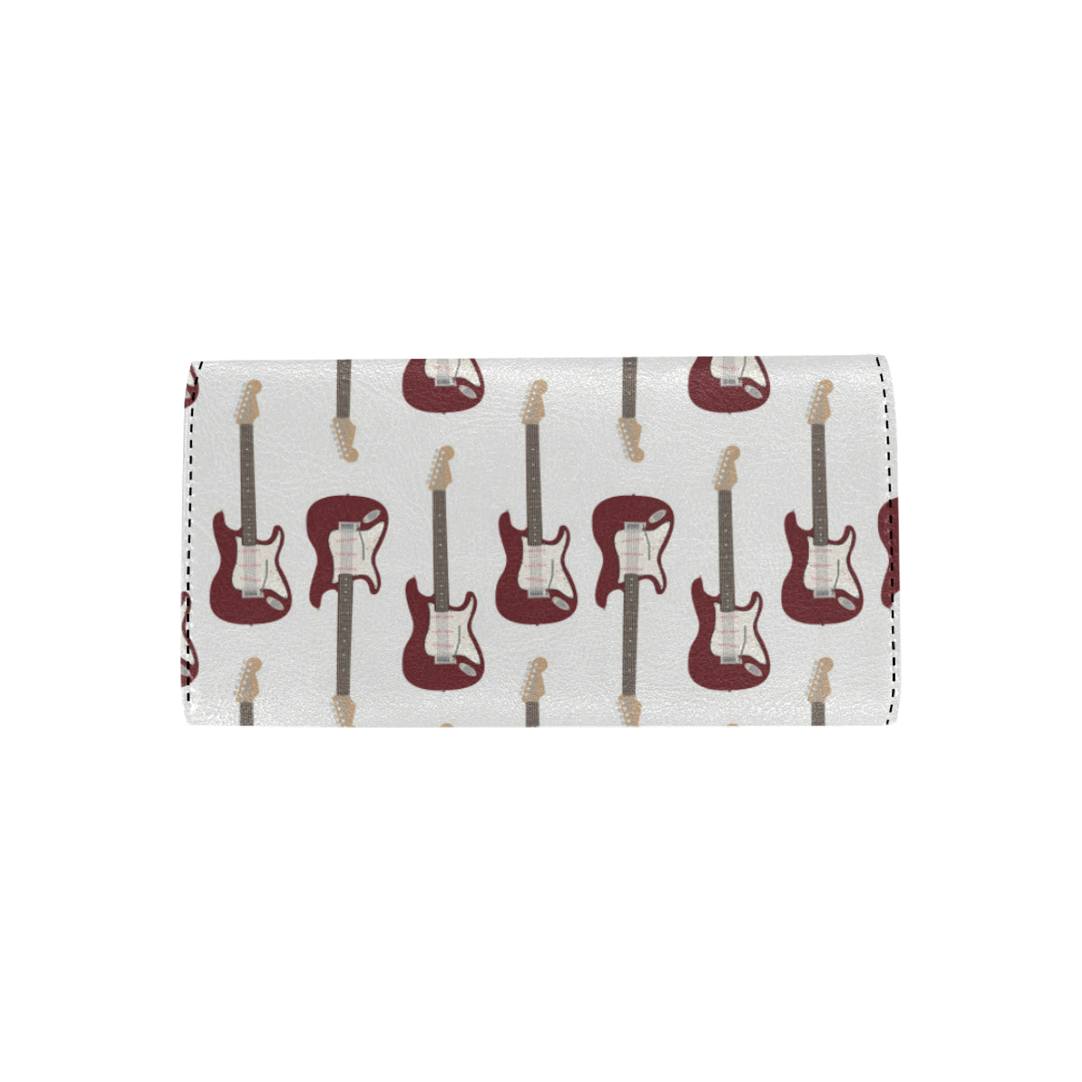 Bass Guitar Pattern Print Design 03 Women's Trifold Wallet