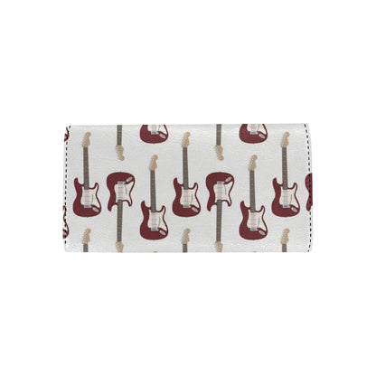 Bass Guitar Pattern Print Design 03 Women's Trifold Wallet