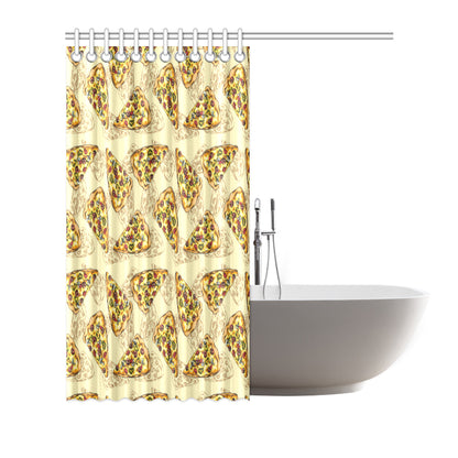 Pizza Pattern Print Design A01 Shower Curtain