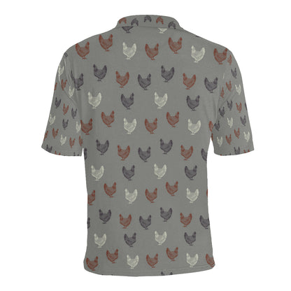 Chicken Pattern Print Design 01 Men Polo Shirt