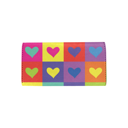 Pop Art Heart Pattern Print Design A01 Women's Trifold Wallet