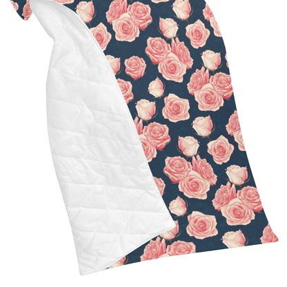 Rose Pattern Print Design A03 Premium Quilt
