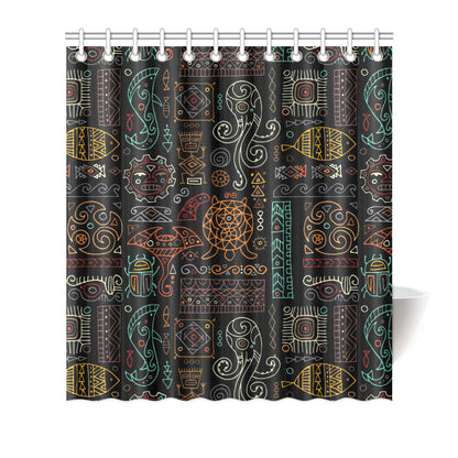 Polynesian Pattern Print Design A04 Shower Curtain