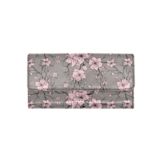 Cherry Blossom Pattern Print Design CB05 Women's Trifold Wallet