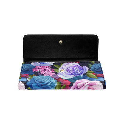 Rose Pattern Print Design RO09 Women's Trifold Wallet