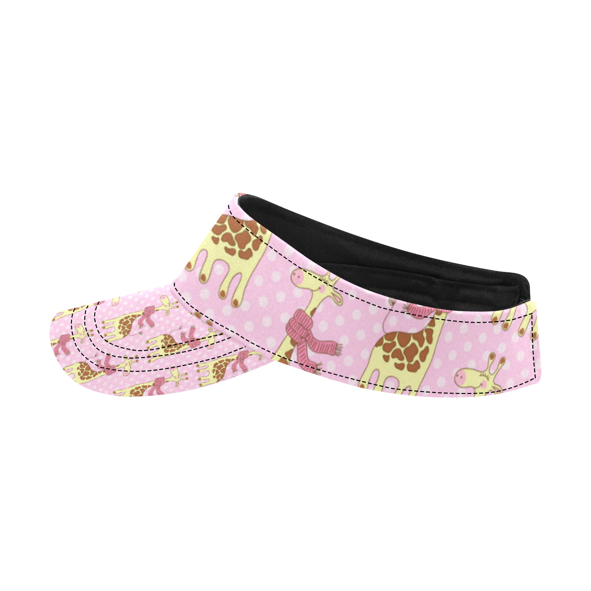 Giraffe Cute Pink Polka Dot Print Unisex Sun Visor