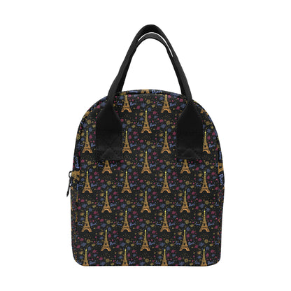 Eiffel Tower Love Paris Print Insulated Lunch Bag