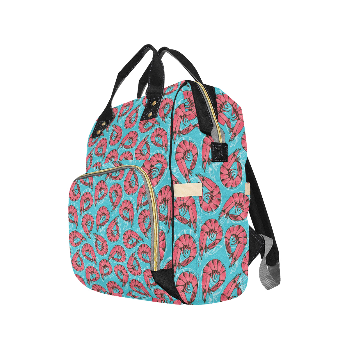 Prawn Pattern Print Design 01 Diaper Bag Backpack