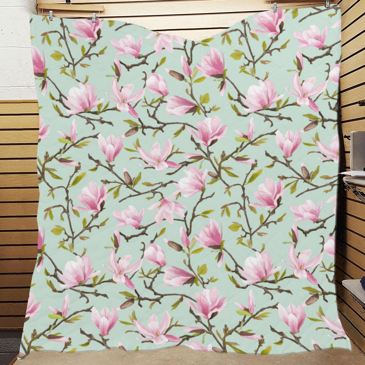 Magnolia Pattern Print Design MAG04 Premium Quilt