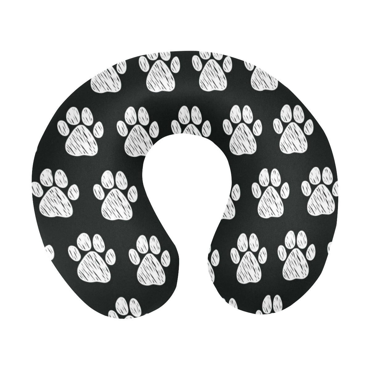 Paw Pattern Print Design A02 U-Shaped Travel Neck Pillow