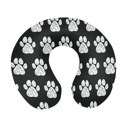 Paw Pattern Print Design A02 U-Shaped Travel Neck Pillow