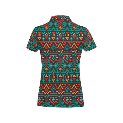 Aztec Pattern Print Design 04 Women's Polo Shirt