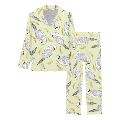 Parakeet Pattern Print Design A03 Women's Long Pajama Set
