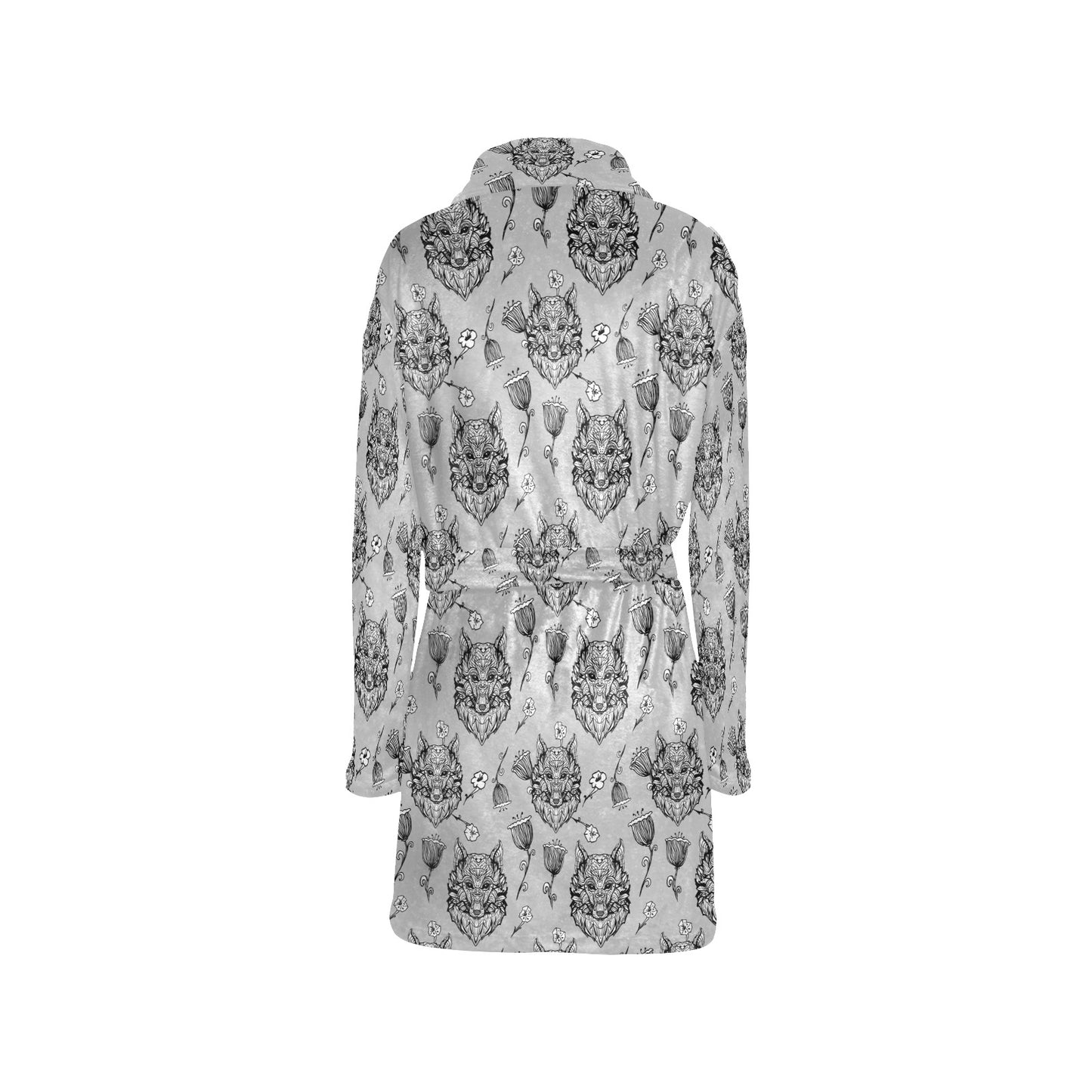 Tribal Pattern Print Design LKS306 Women's Fleece Robe