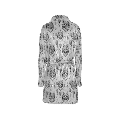 Tribal Pattern Print Design LKS306 Women's Fleece Robe