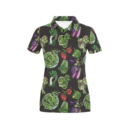 Lettuce Pattern Print Design 01 Women's Polo Shirt