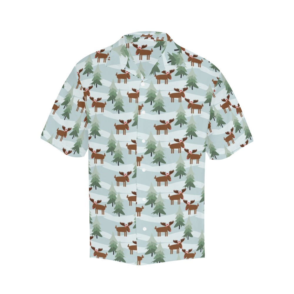 Moose Print Design LKS402 Men's Men's Hawaiian Shirt
