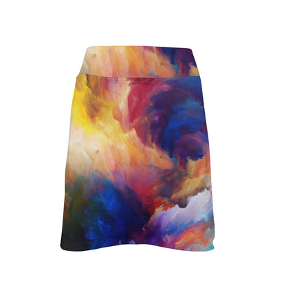 Vortex Twist Swirl Water Color Design 17" Golf & Pickleball Skort with Pockets