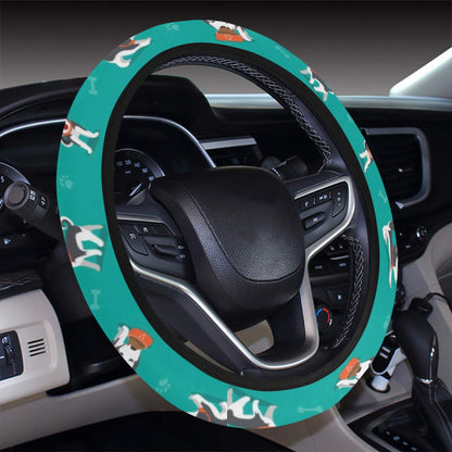 Siberian Huskies Print Design LKS303 Steering Wheel Cover with Elastic Edge