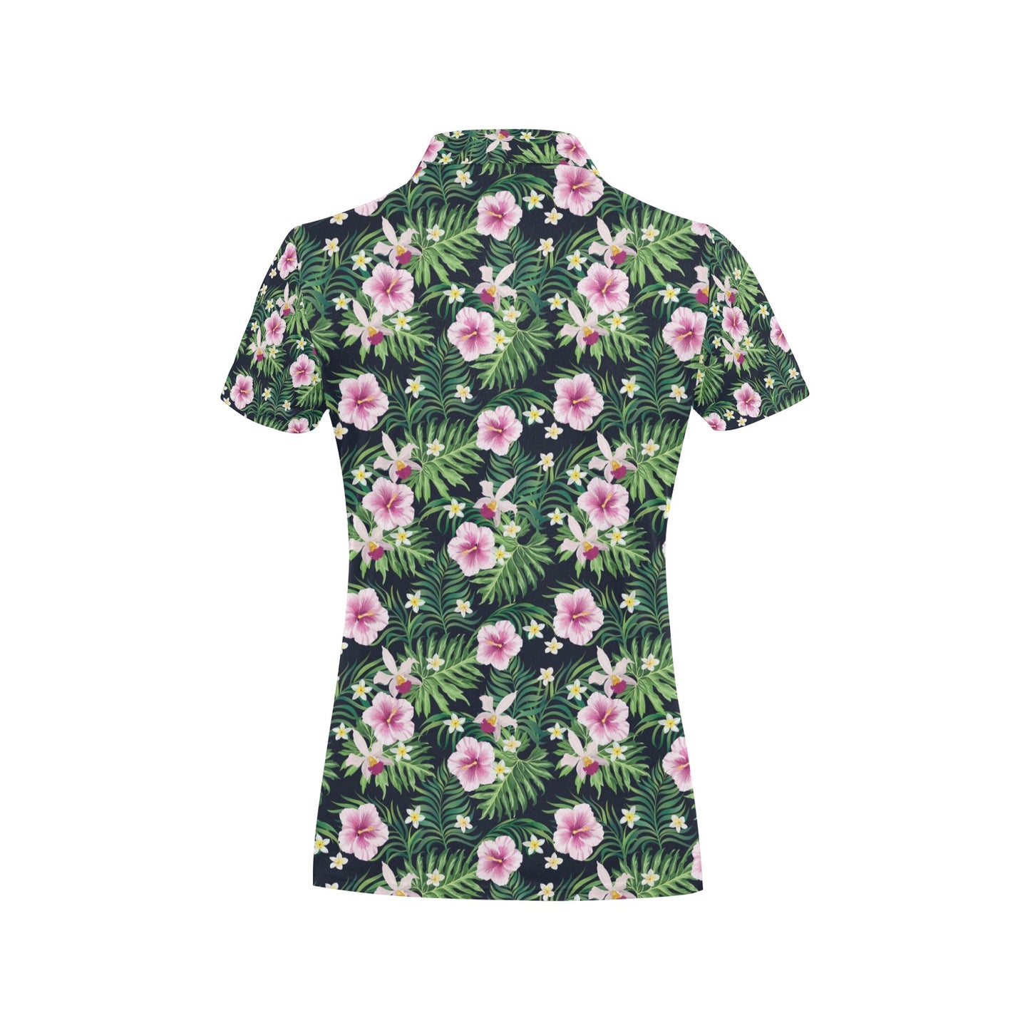 Hibiscus Tropical Print Design LKS309 Women's Polo Shirt
