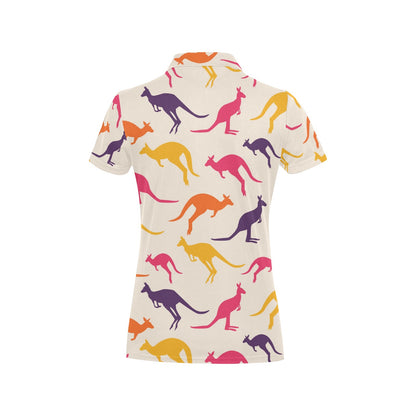 Kangaroos Pattern Print Design 01 Women's Polo Shirt