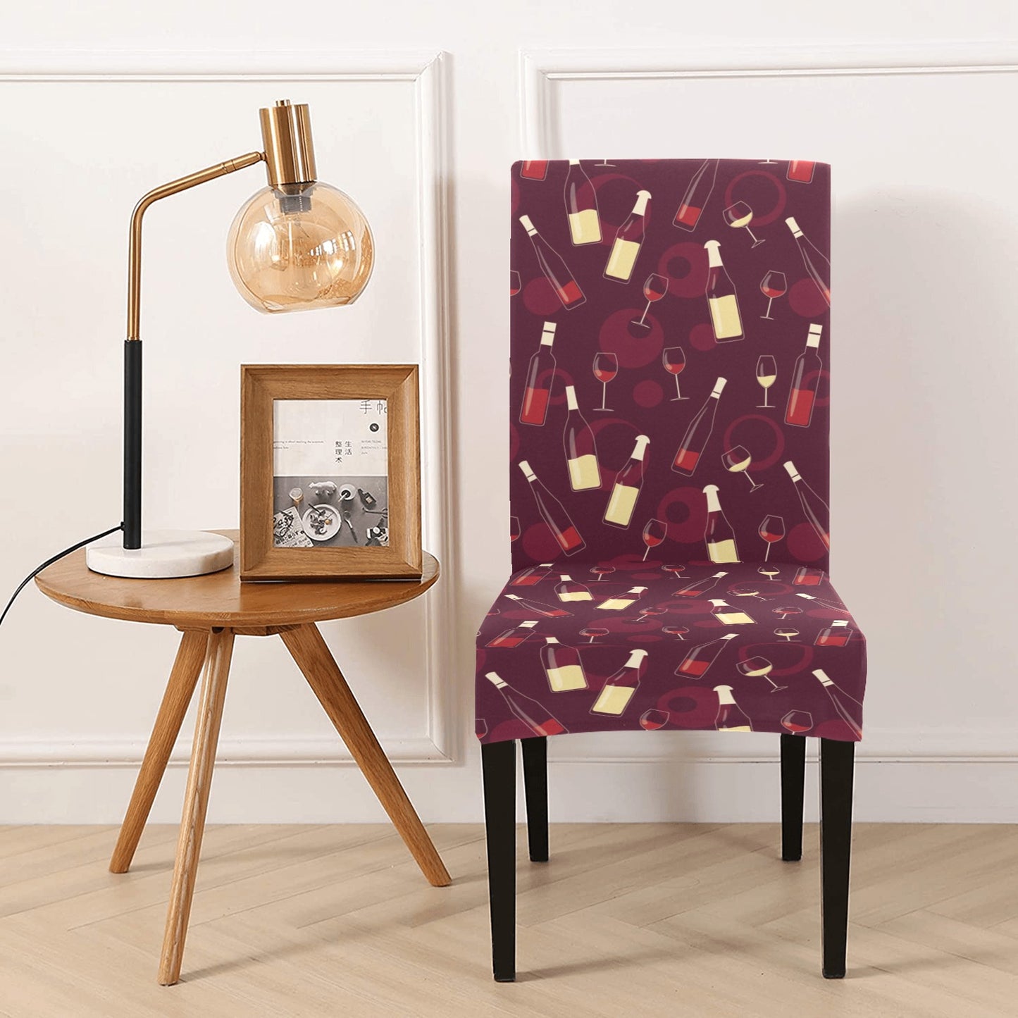 Wine Themed Print Design LKS302 Dining Chair Slipcover