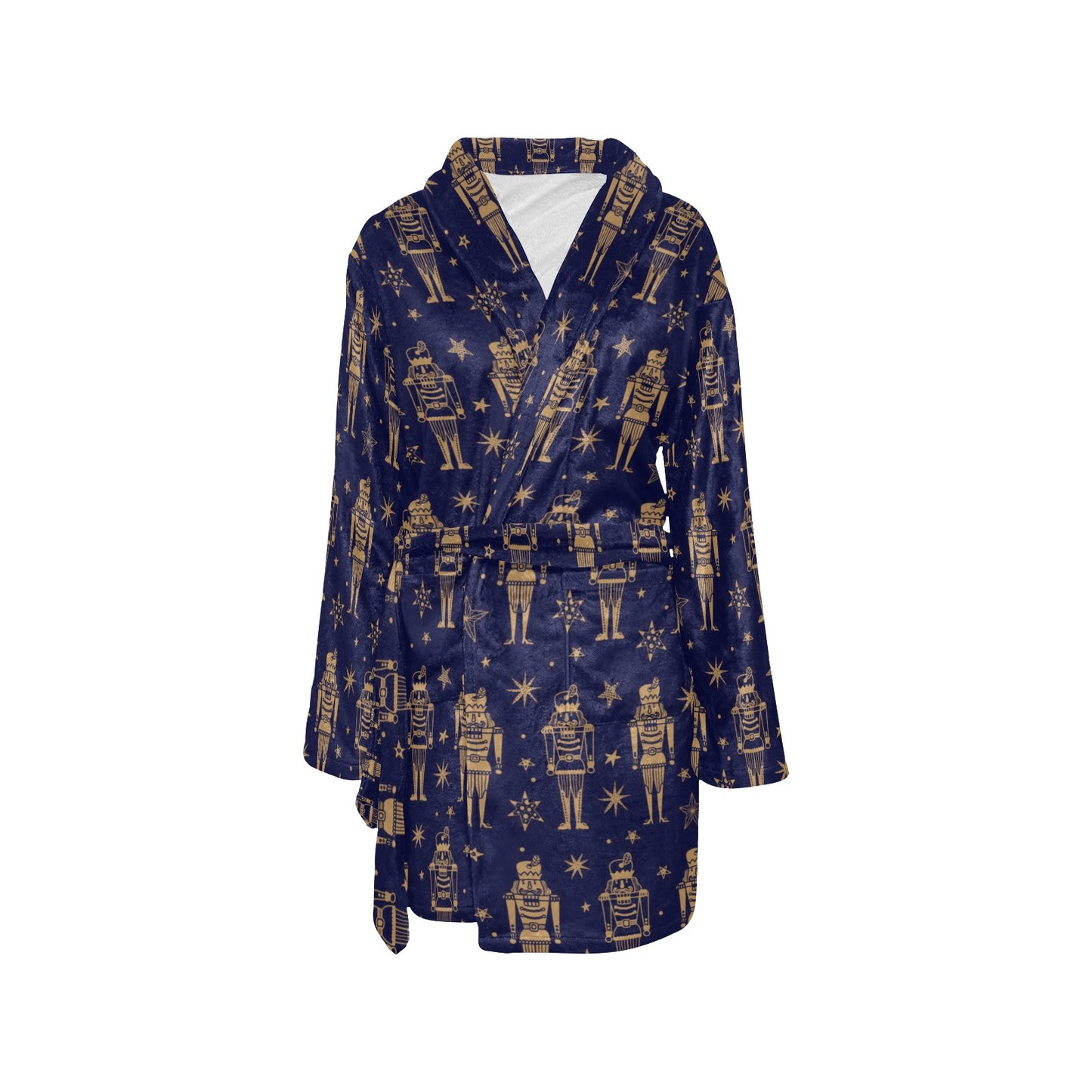 Nutcracker Pattern Print Design A05 Women's Fleece Robe