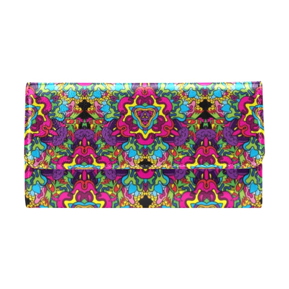 Trippy Print Design LKS303 Women's Trifold Wallet