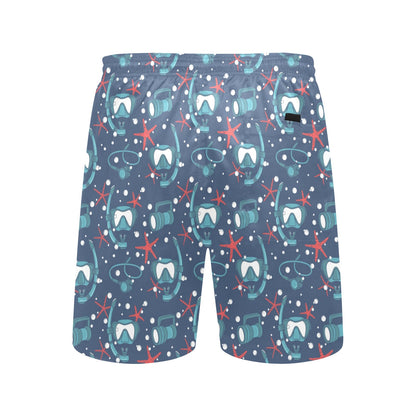Scuba Equipment Print Design LKS302 Men's Swim Trunks Beach Shorts