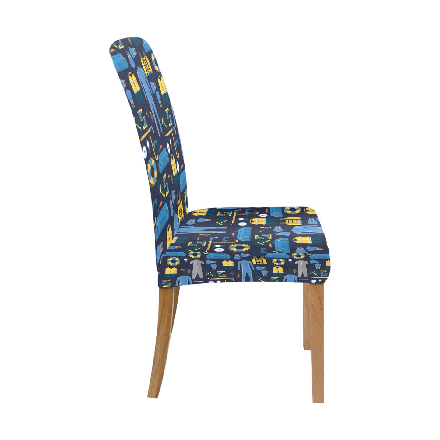 Scuba Equipment Print Design LKS305 Dining Chair Slipcover