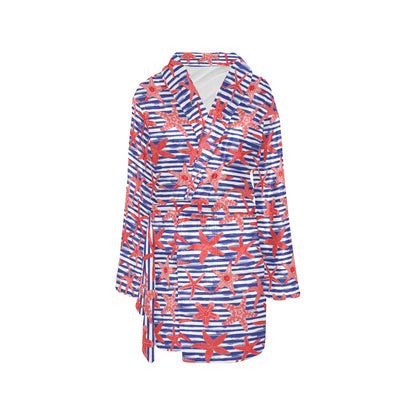 Starfish Print Design LKS401 Women's Fleece Robe