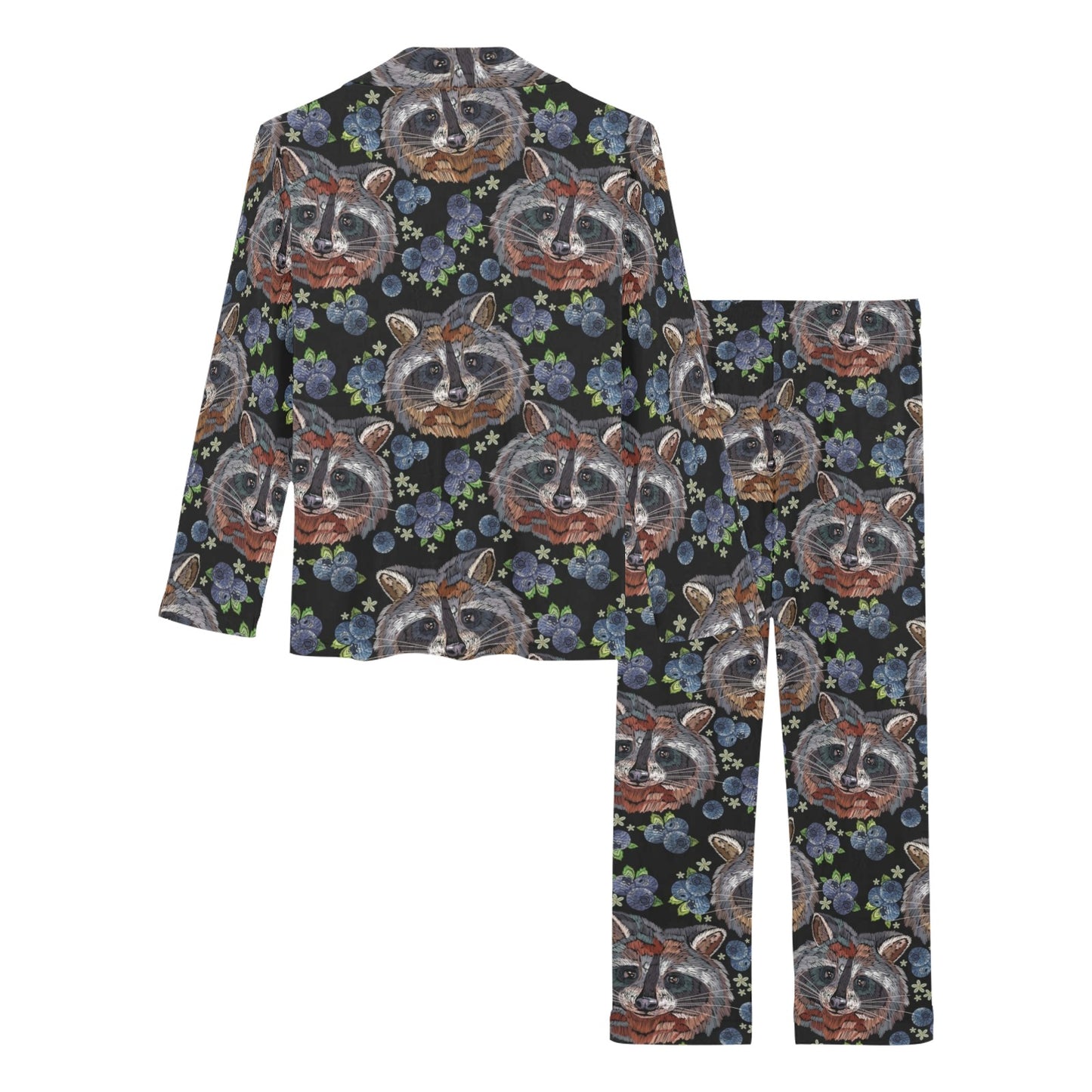 Raccoon Pattern Print Design A03 Women's Long Pajama Set