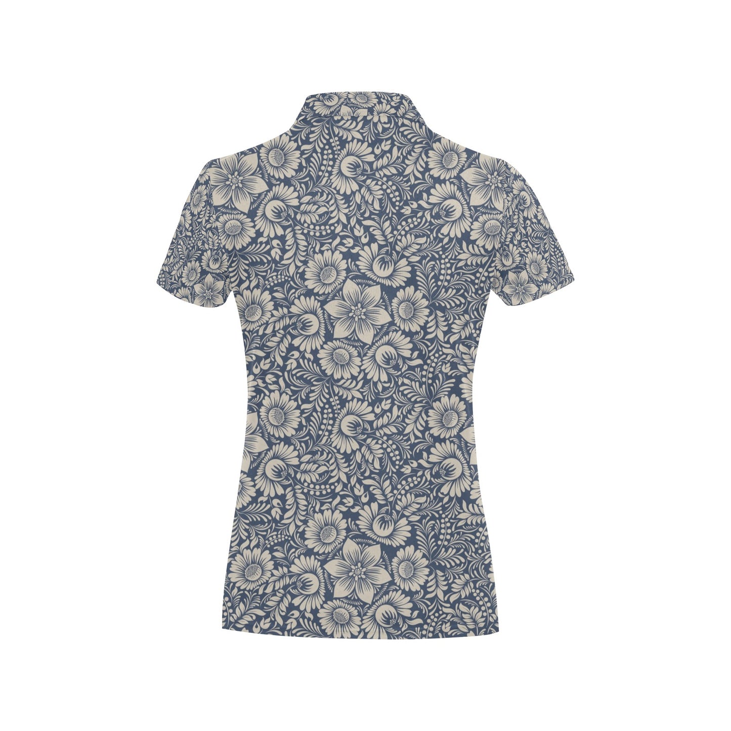Elegant Floral Print Pattern Women's Polo Shirt