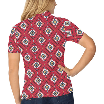 Aztec Pattern Print Design 10 Women's Polo Shirt