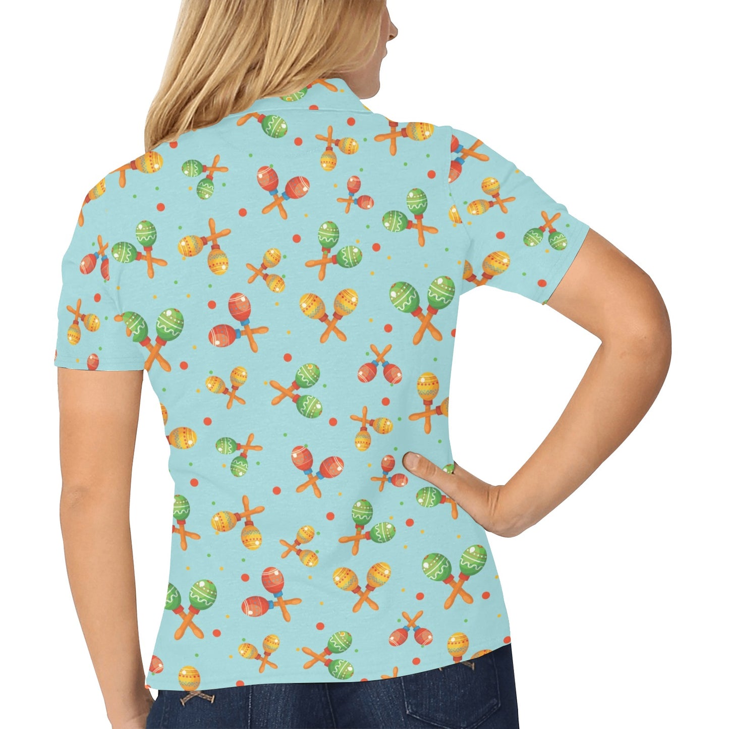 Maracas Print Design LKS402 Women's Polo Shirt