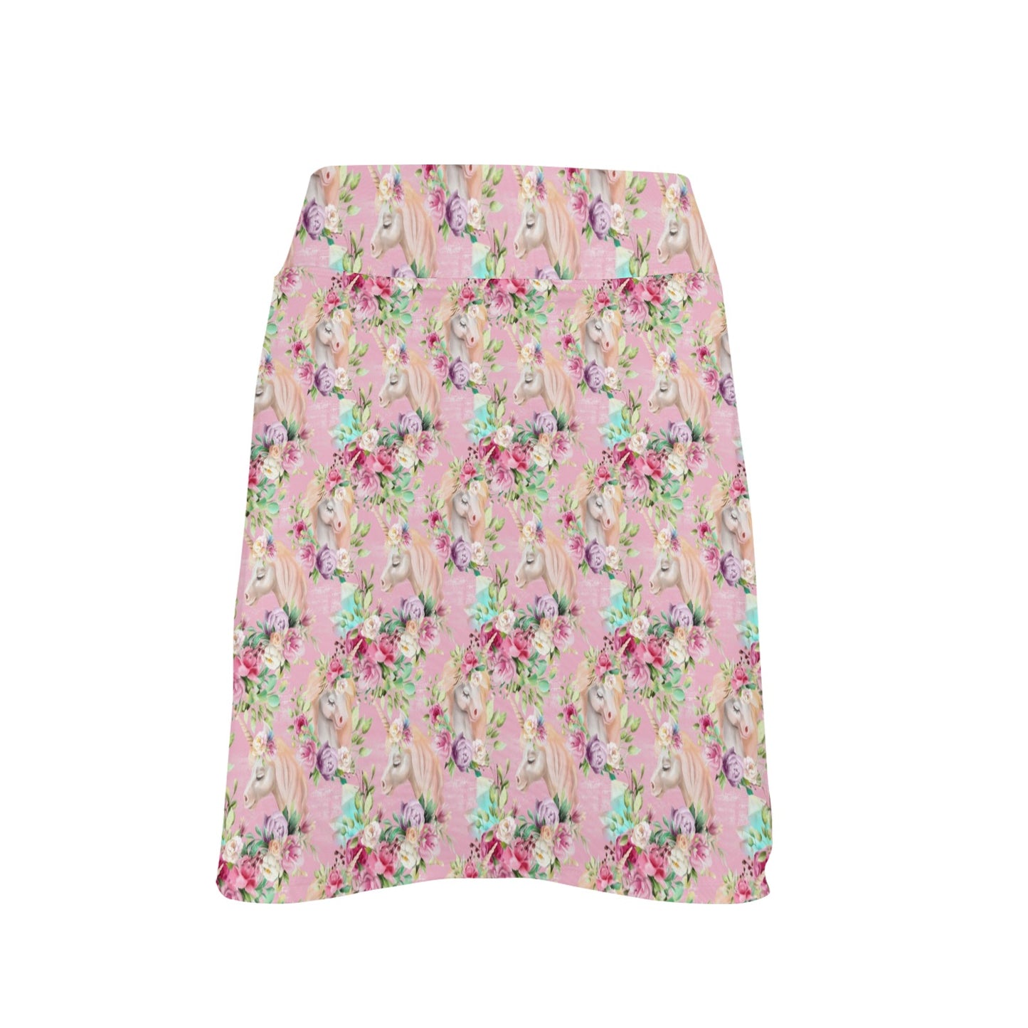 Unicorn Princess with Rose 17" Golf & Pickleball Skort with Pockets