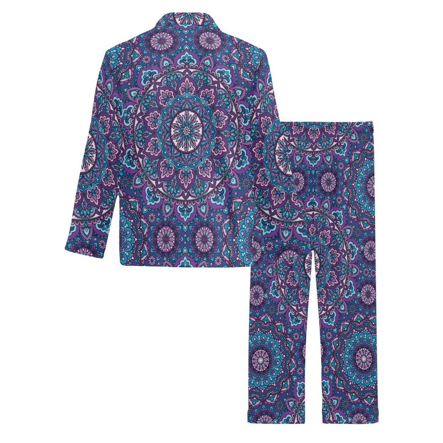 Medallion Pattern Print Design 05 Men's Long Pajama Set