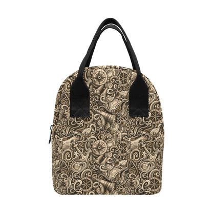 Nautical Tattoo Design Themed Print Insulated Lunch Bag