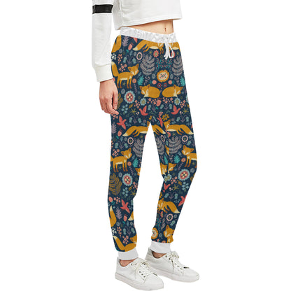 Fox Cute Jungle Print Pattern Unisex Sweatpants